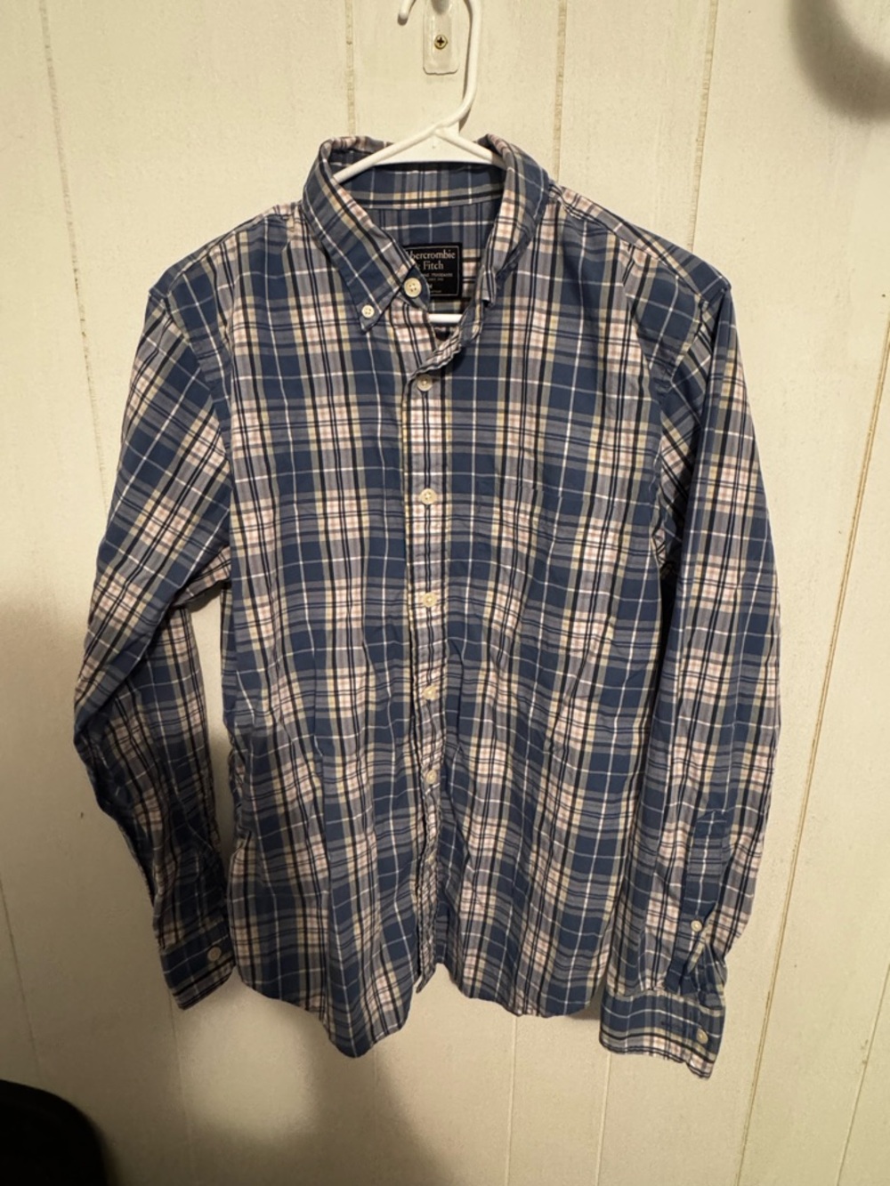 Abercrombie & Fitch Blue and White Plaid Button-Down Shirt